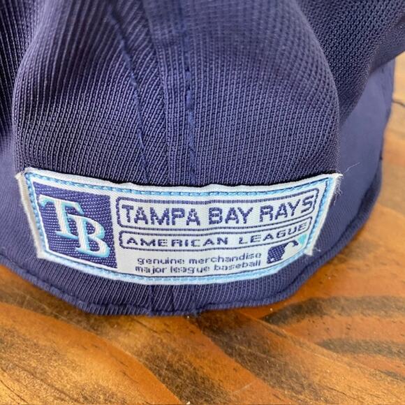 3/$21 Tampa Bay Rays Navy Blue Fitted Baseball Cap Hat - M/L - Picture 3 of 6
